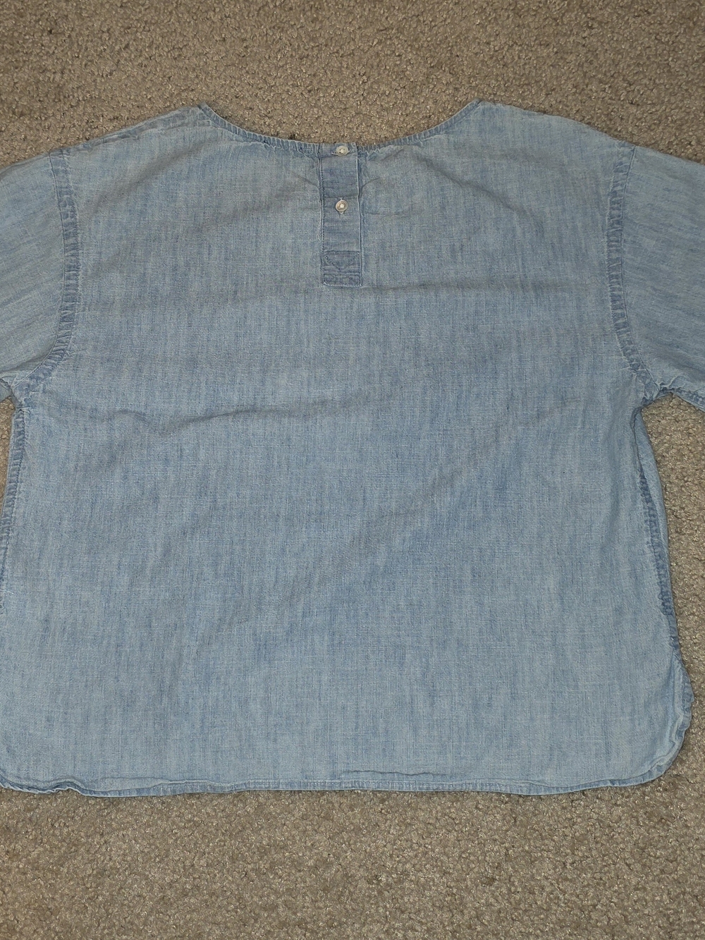 Polo Ralph Lauren Women's Chambray Top Small Denim Blue Short Sleeve